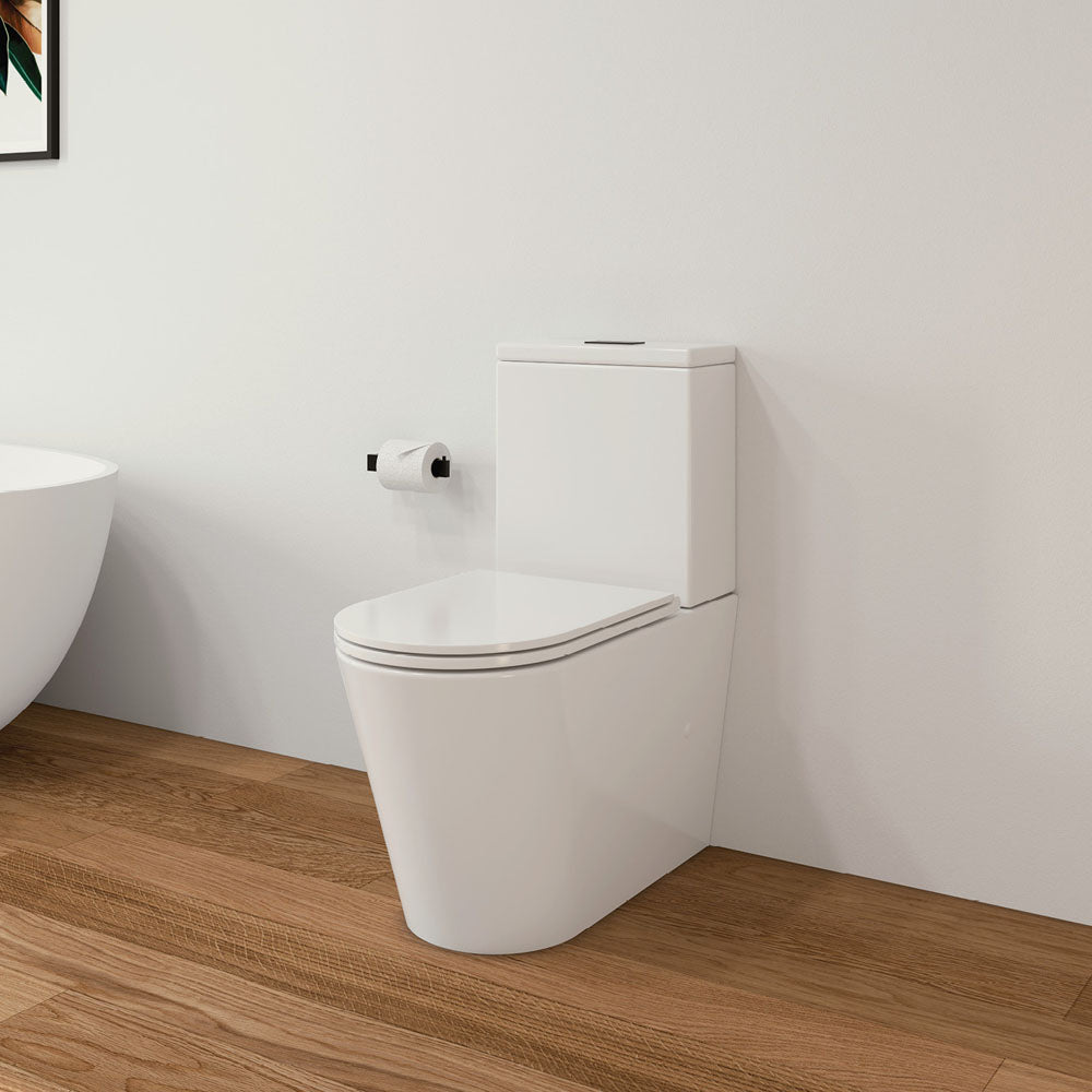 Isabella Back-to-Wall Toilet Suite, Gloss White with Slim Seat - Neche Interiors