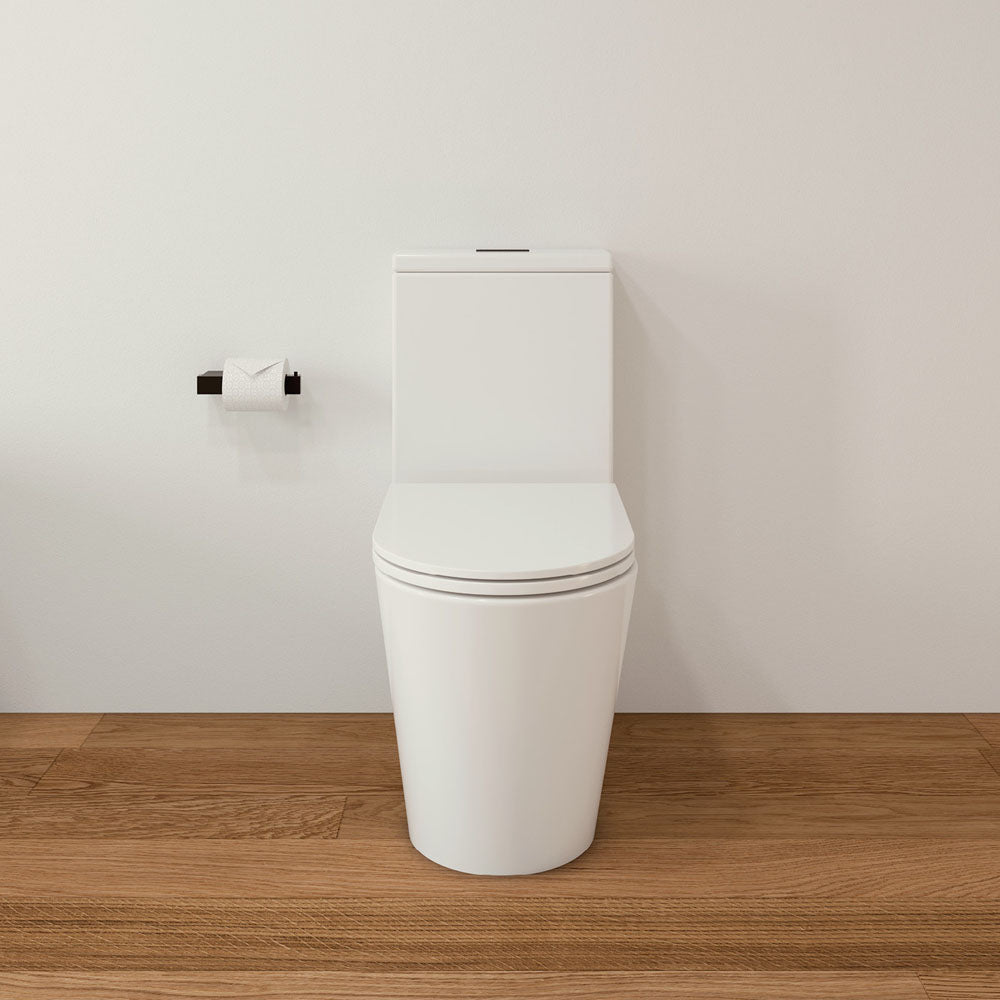 Isabella Back-to-Wall Toilet Suite, Gloss White with Slim Seat - Neche Interiors