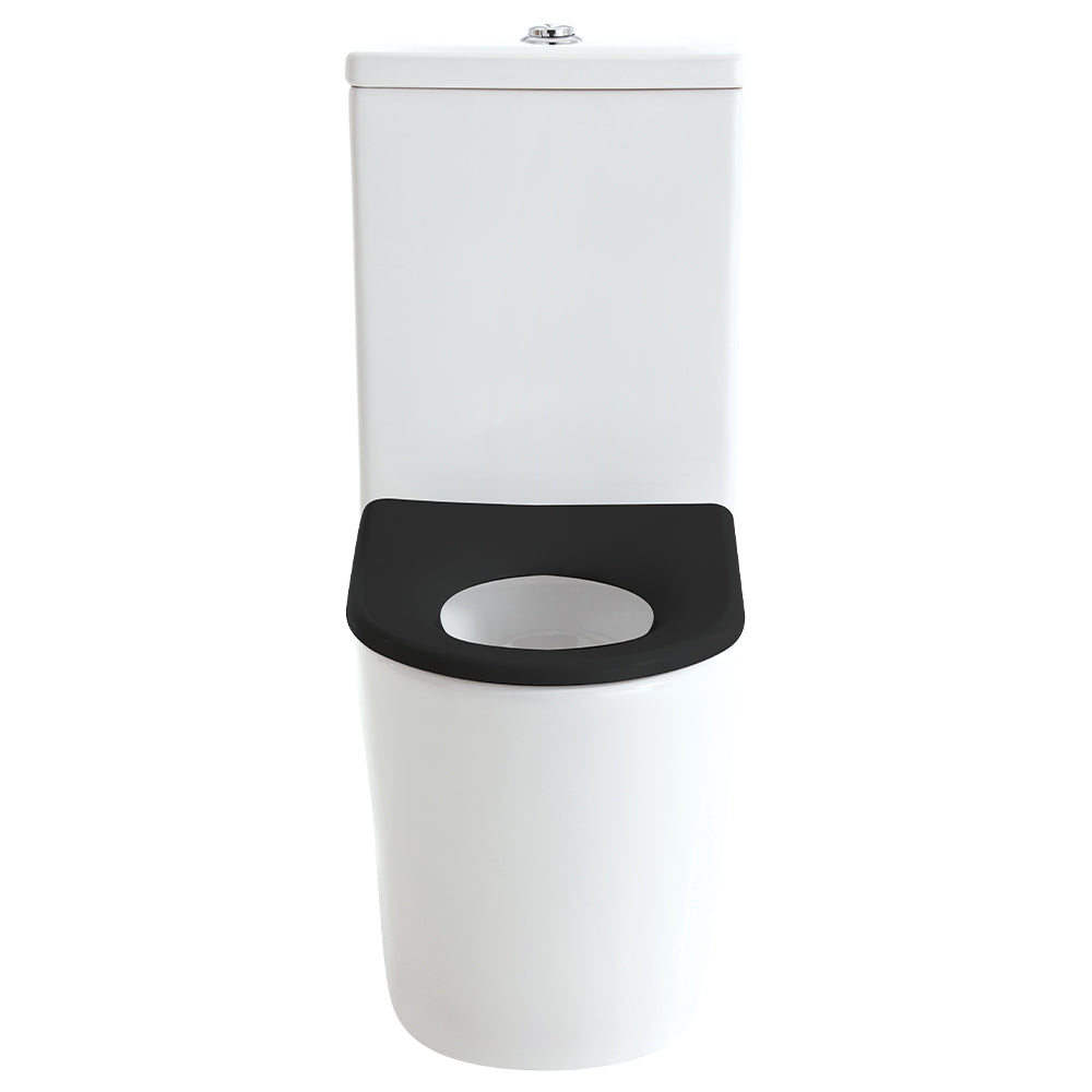 Isabella Junior Tornado Flush Back-to-Wall Toilet Suite, Black Seat with Anti-Vandal Kit - Neche Interiors