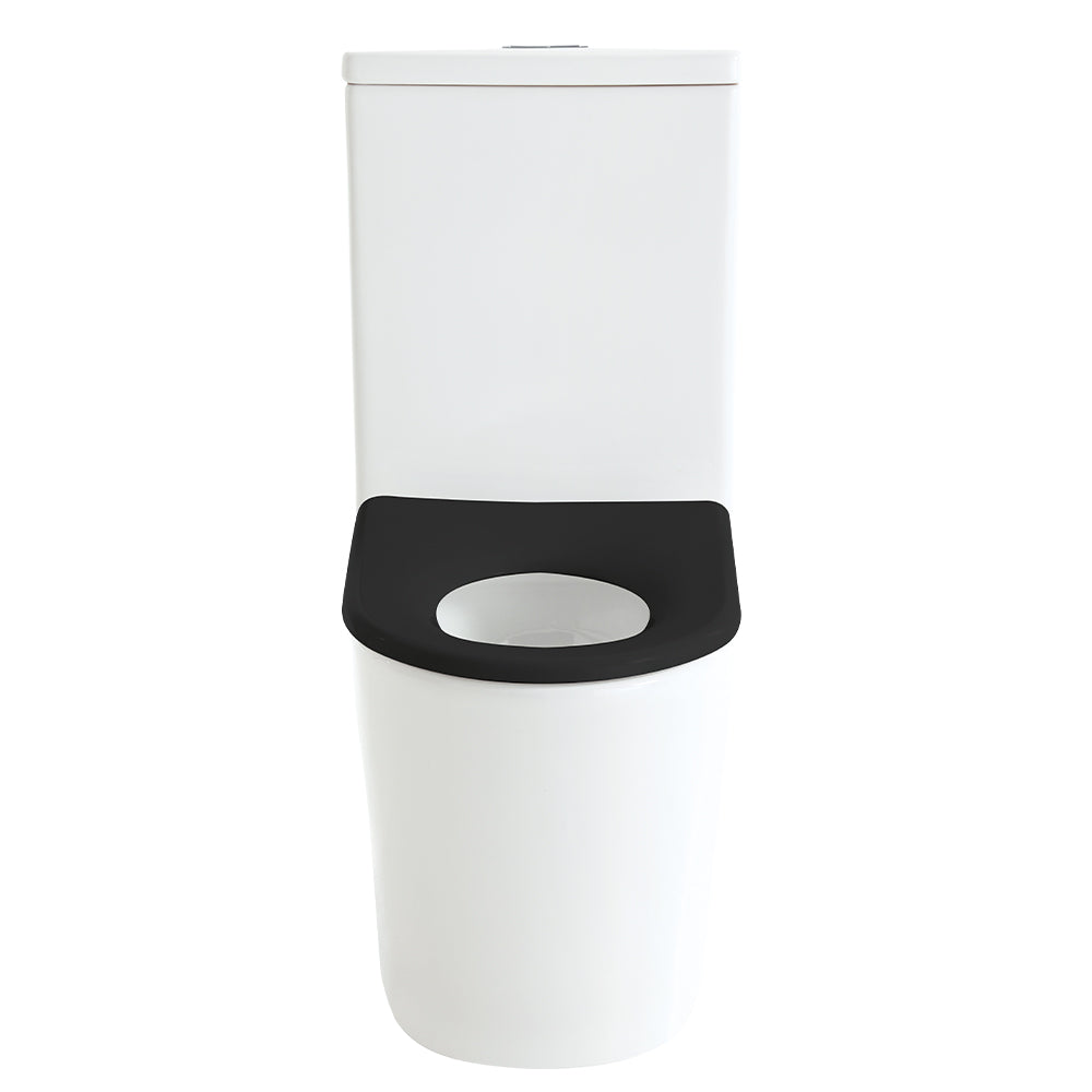 Isabella Junior Tornado Flush Back-to-Wall Toilet Suite, Black Seat - Neche Interiors