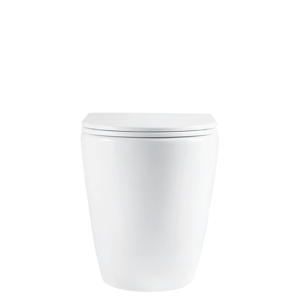 Alix Ambulant Wall-Faced Toilet Suite, Gloss White with Slim Seat - Neche Interiors