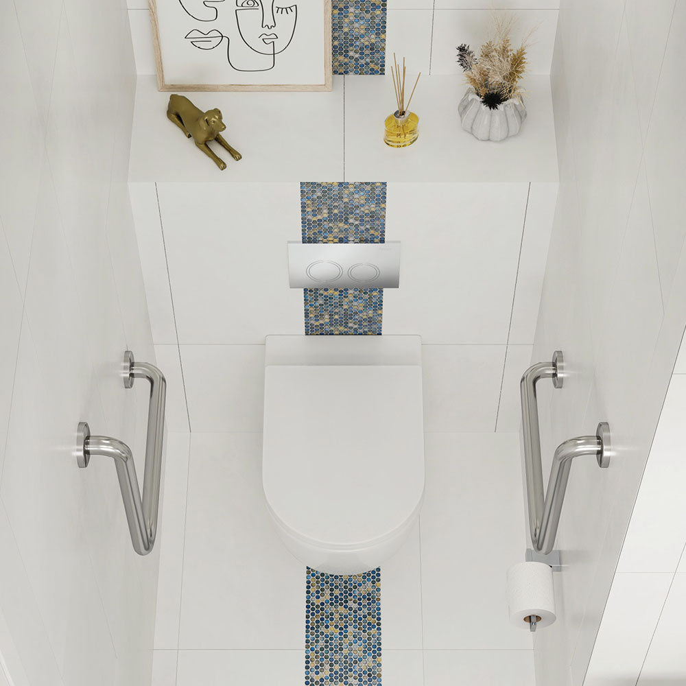 Alix Ambulant Wall-Faced Toilet Suite, Gloss White with Slim Seat - Neche Interiors
