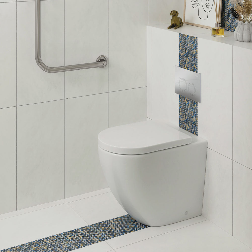 Alix Ambulant Wall-Faced Toilet Suite, Gloss White - Neche Interiors