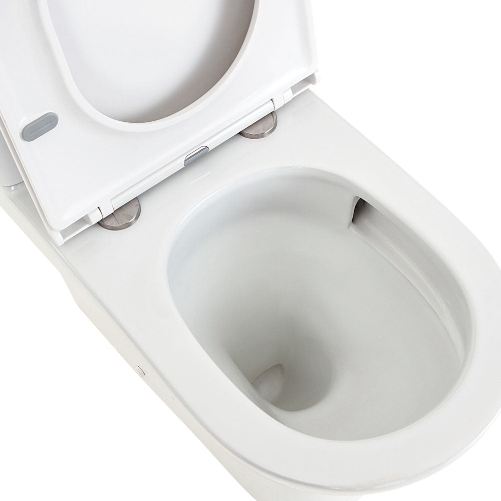 Tono Tornado Flush Back-to-Wall Toilet Suite, Gloss White with Slim Seat - Neche Interiors