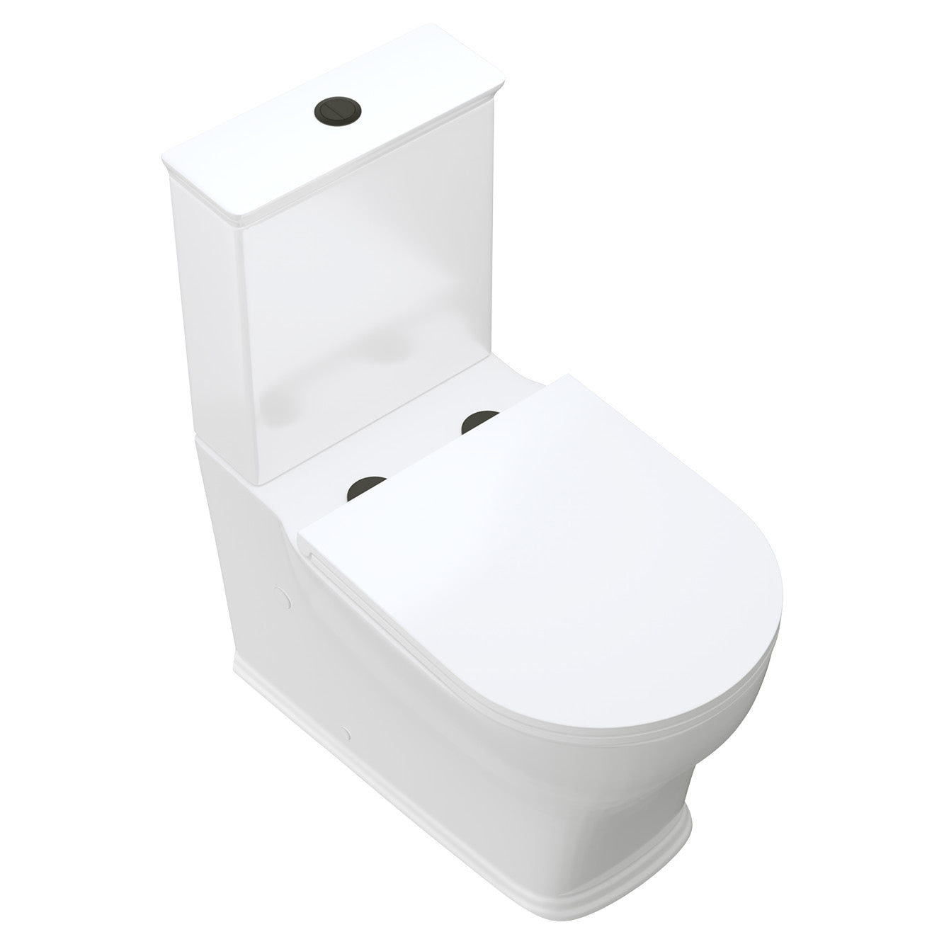 Lillian Tornado Flush Back-to-Wall Toilet Suite, Gloss White with Slim Seat - Neche Interiors