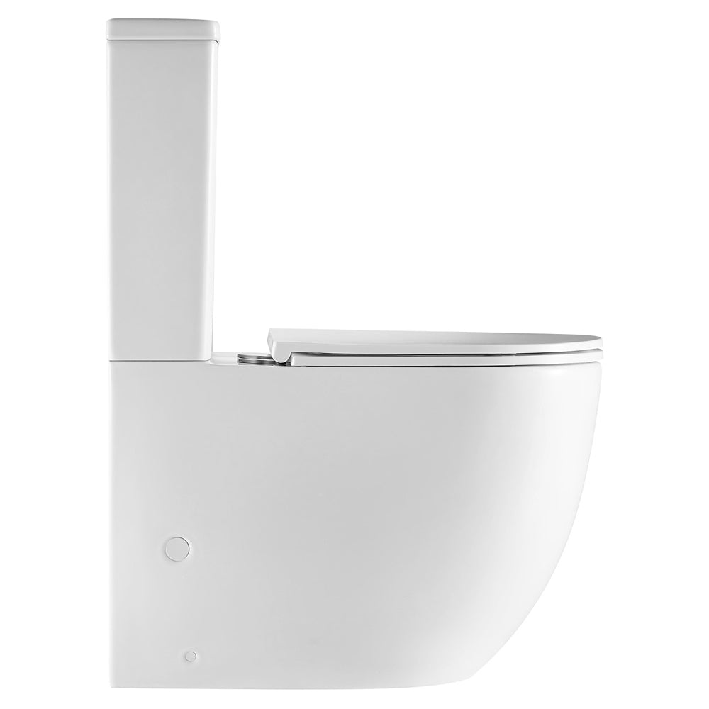 Joli Tornado Flush Back-to-Wall Toilet Suite, Gloss White with Slim Seat - Neche Interiors