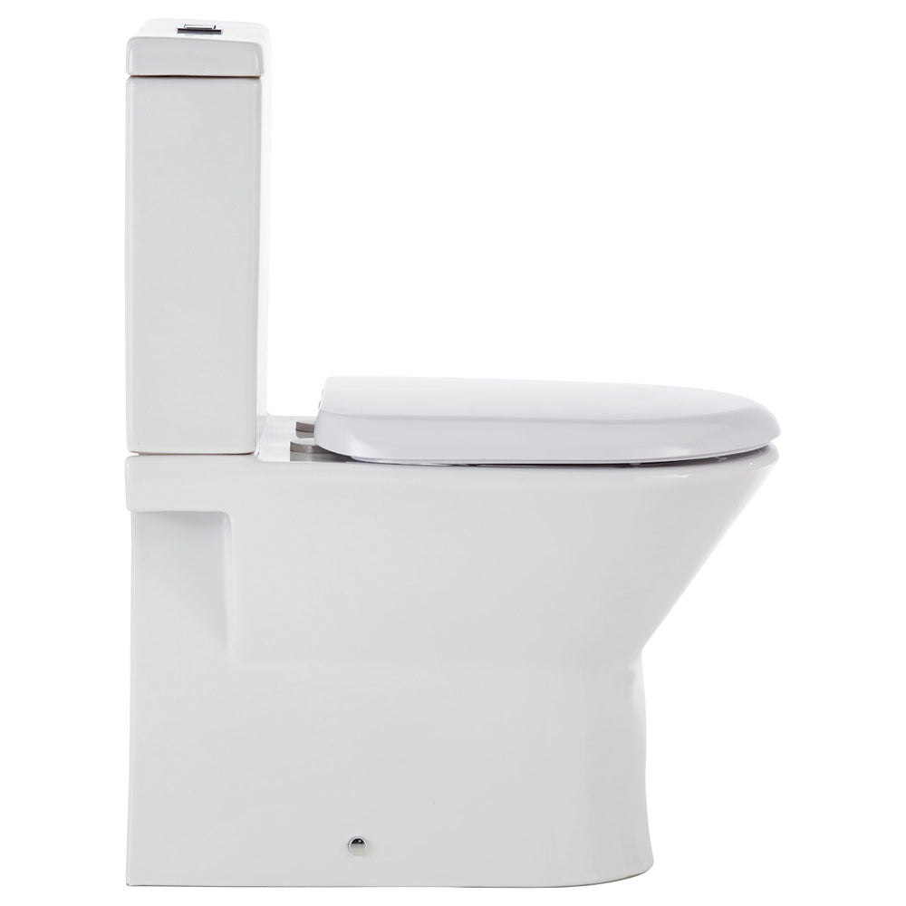 Escola Back-to-Wall Toilet Suite, Gloss White - Neche Interiors