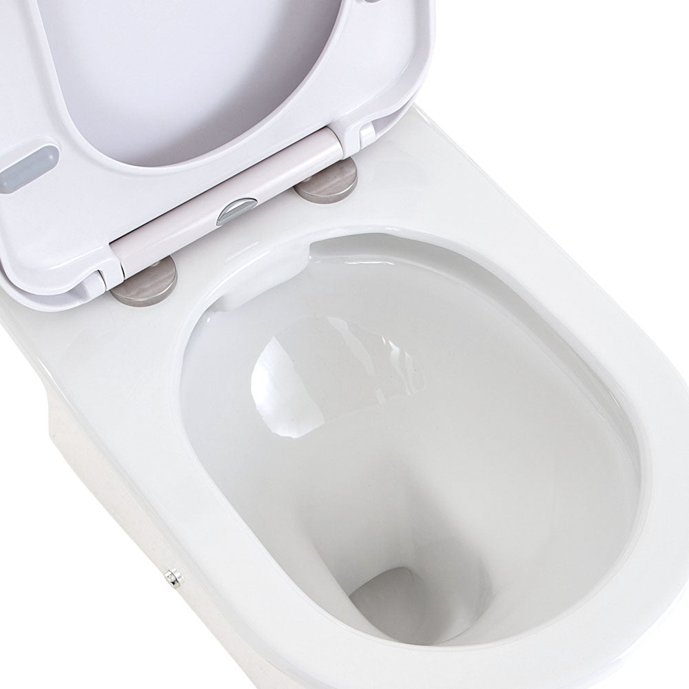Escola Back-to-Wall Toilet Suite, Gloss White - Neche Interiors