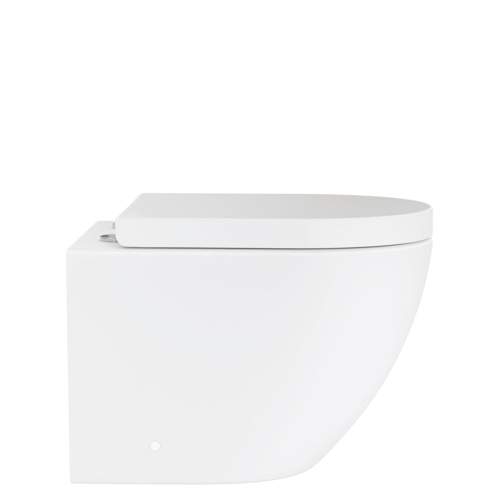 Koko Tornado Flush Wall Hung Toilet Suite, Matte White - Neche Interiors