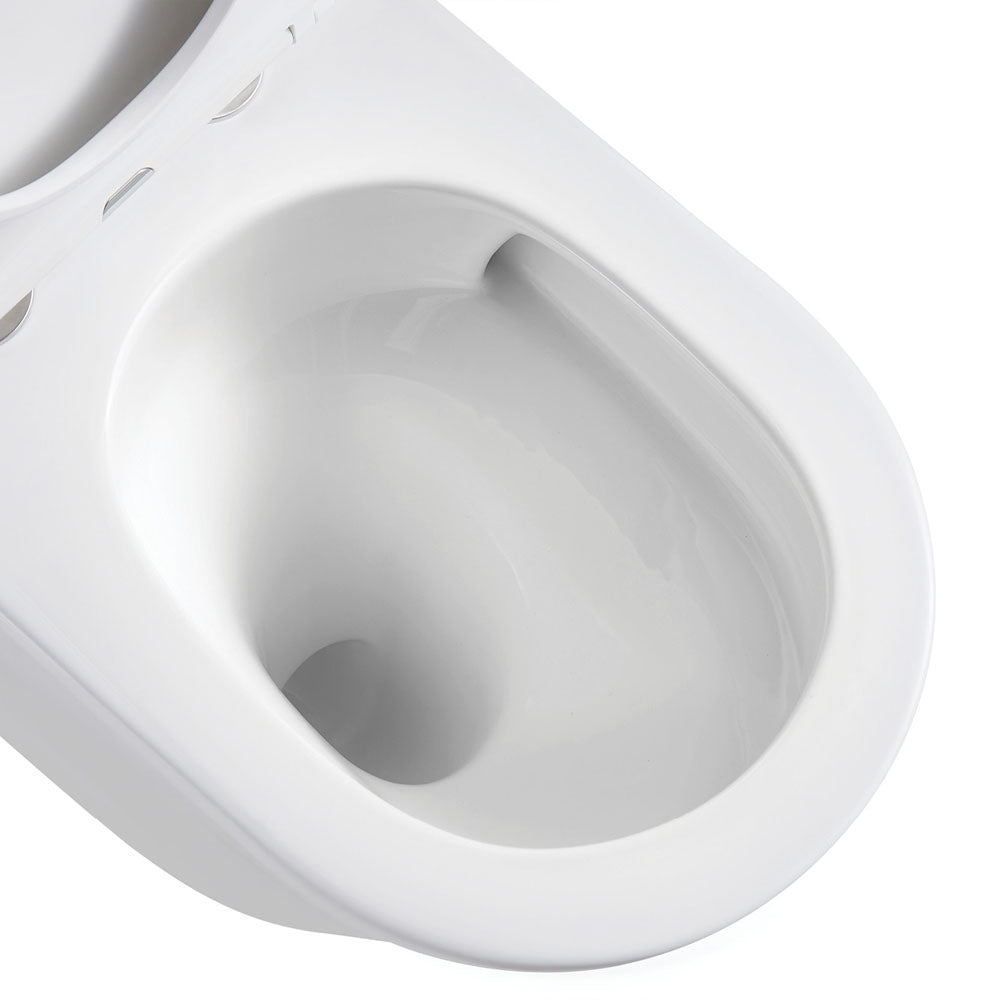 Aluca Tornado Flush Wall-Faced Toilet Suite, Gloss White with Slim Seat - Neche Interiors