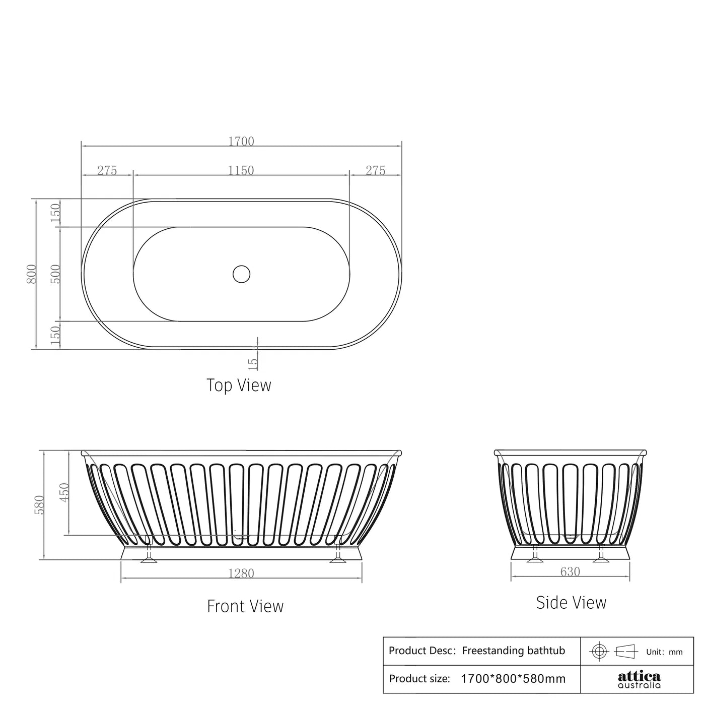 Kensington Designer Freestanding Bath