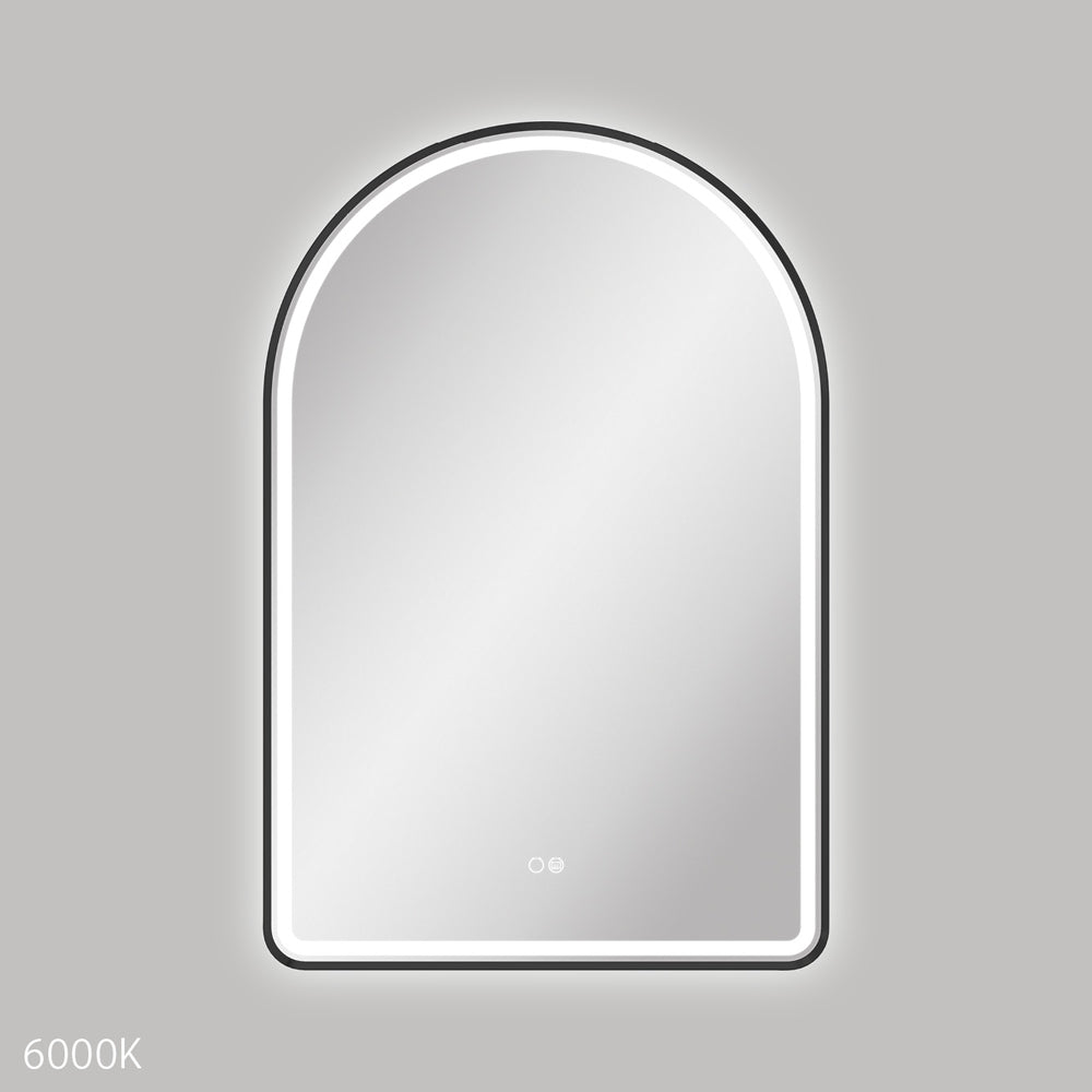 Valentina LED Matte Black Framed Mirror