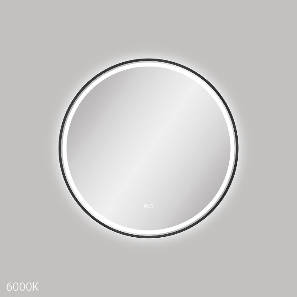 Reba LED Matte Black Framed Mirror