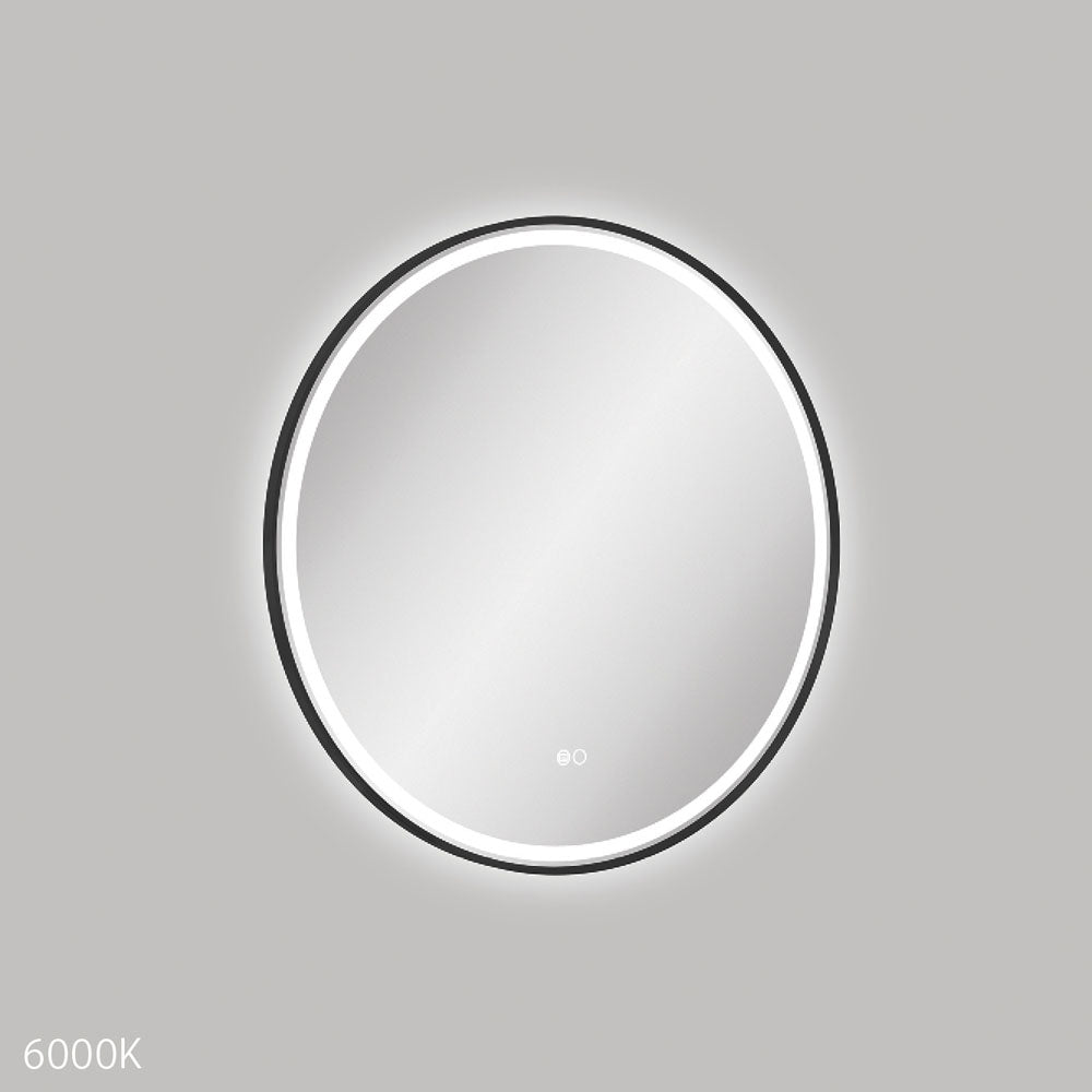 Reba LED Matte Black Framed Mirror