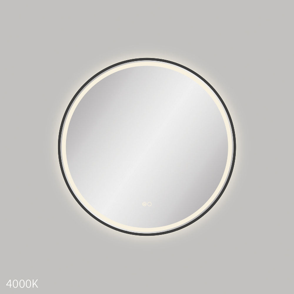 Reba LED Matte Black Framed Mirror