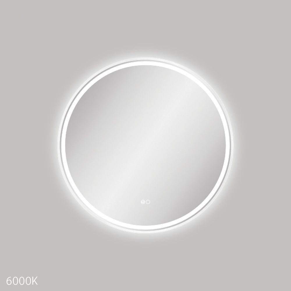 Reba LED Matte White Framed Mirror