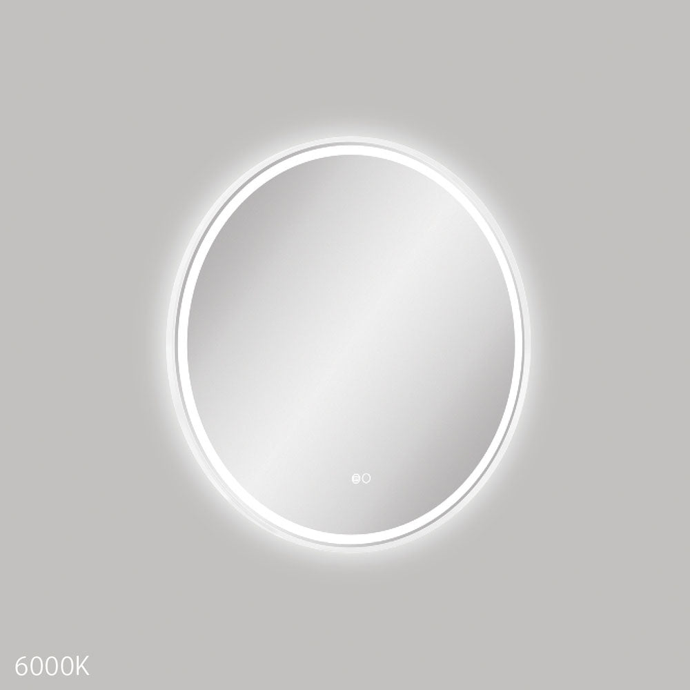 Reba LED Matte White Framed Mirror