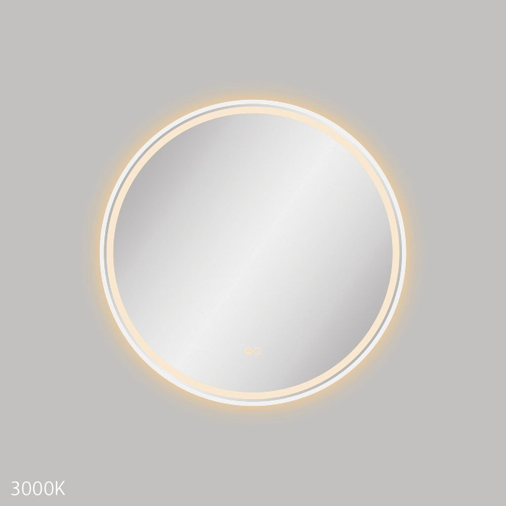 Reba LED Matte White Framed Mirror