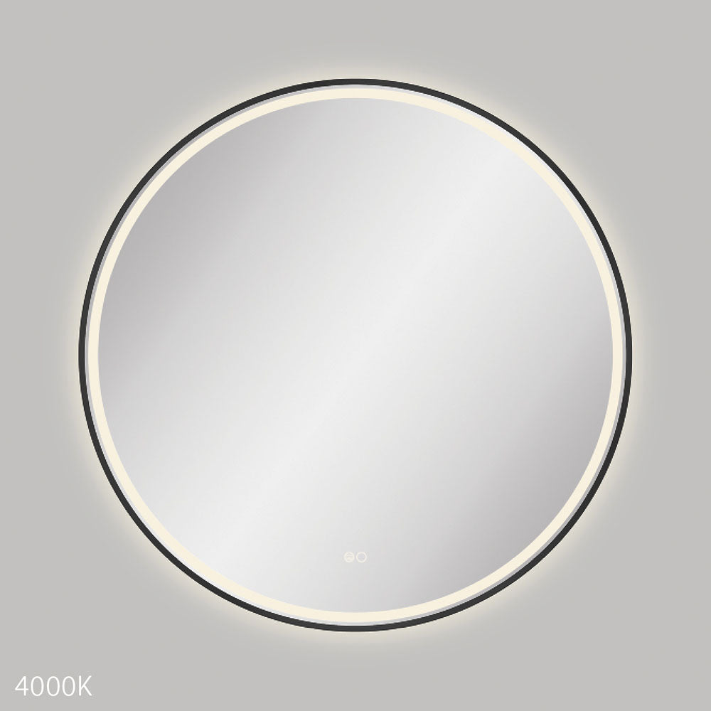 Reba LED Matte Black Framed Mirror