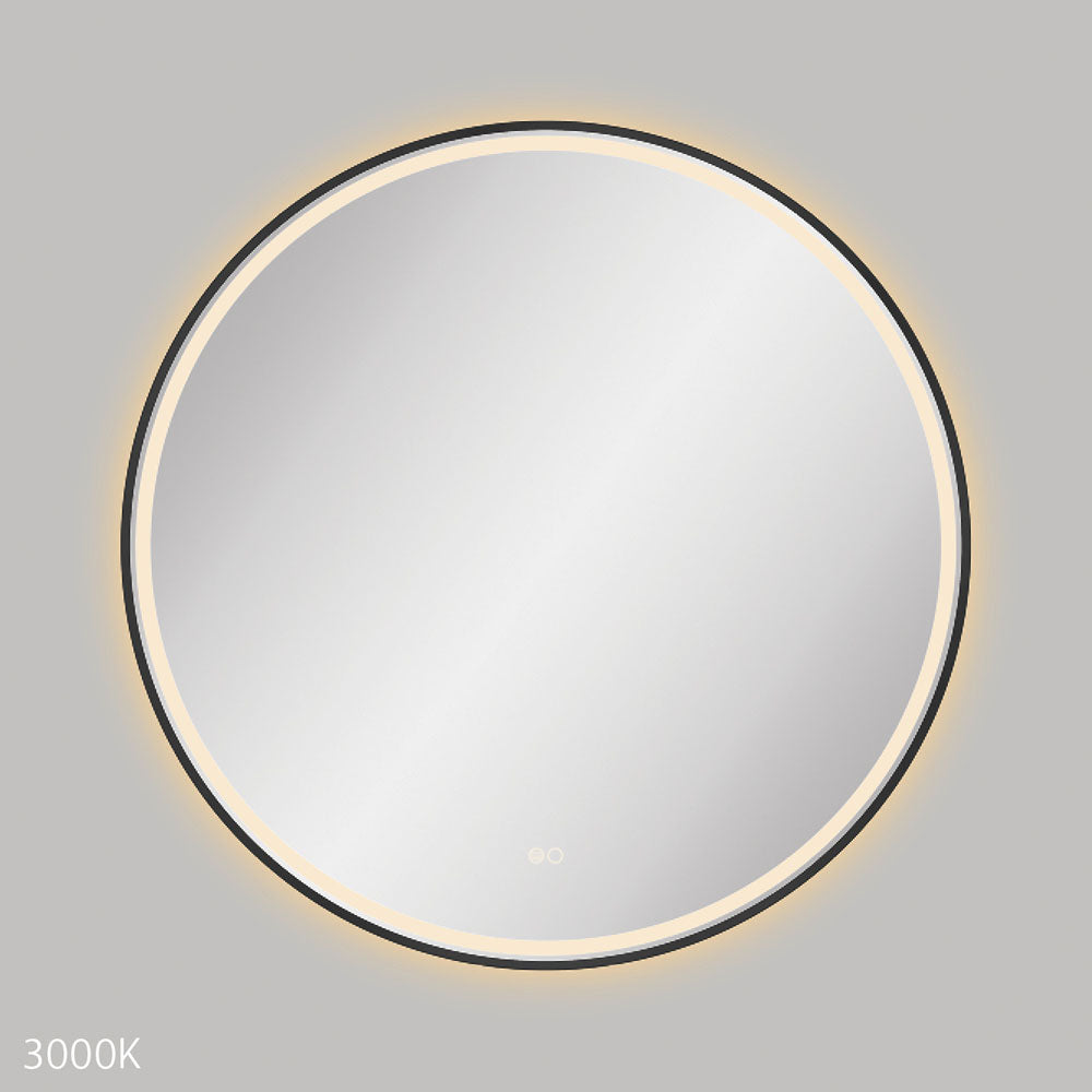 Reba LED Matte Black Framed Mirror