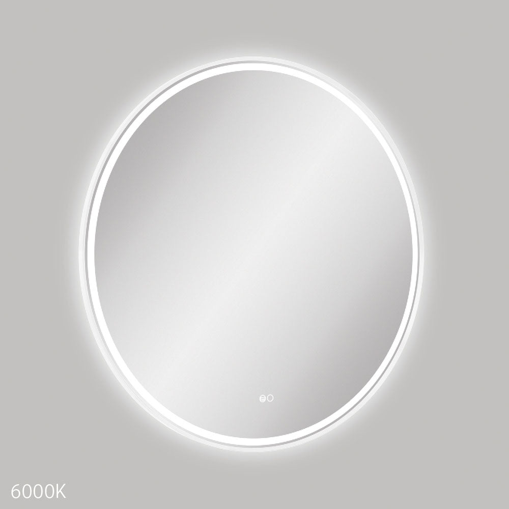 Reba LED Matte White Framed Mirror
