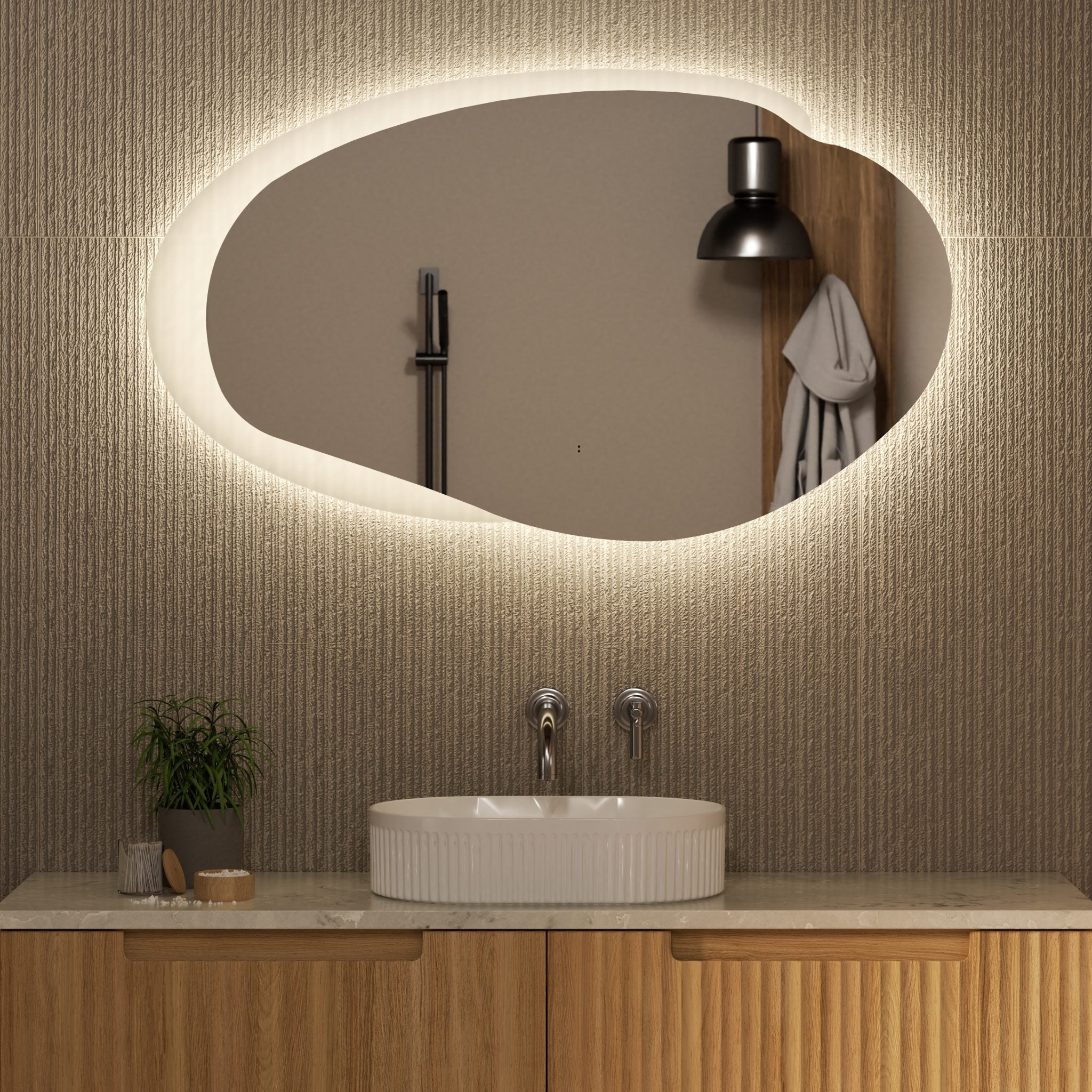 Evanston LED Asymmetrical Mirror - Neche Interiors