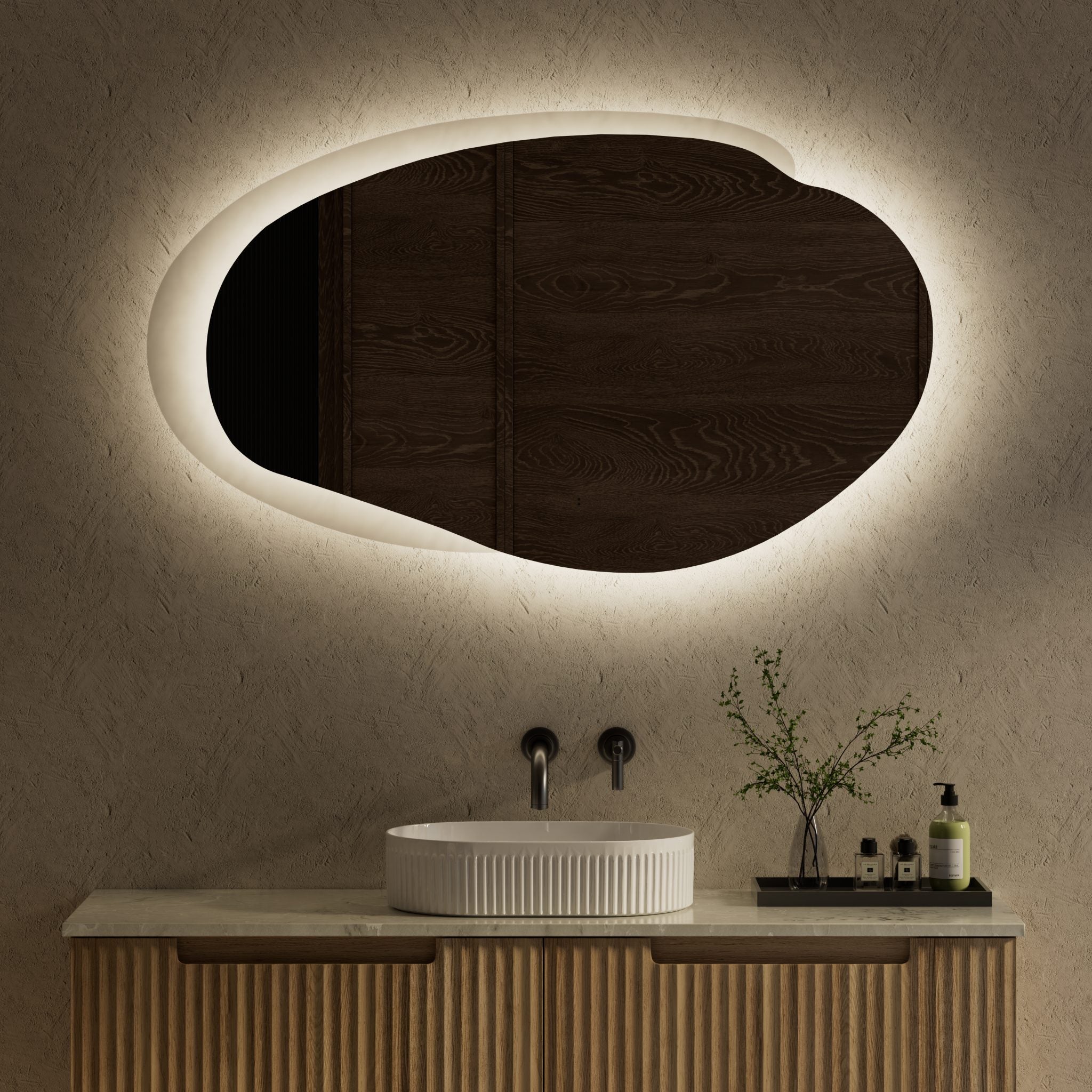 Evanston LED Asymmetrical Mirror - Neche Interiors