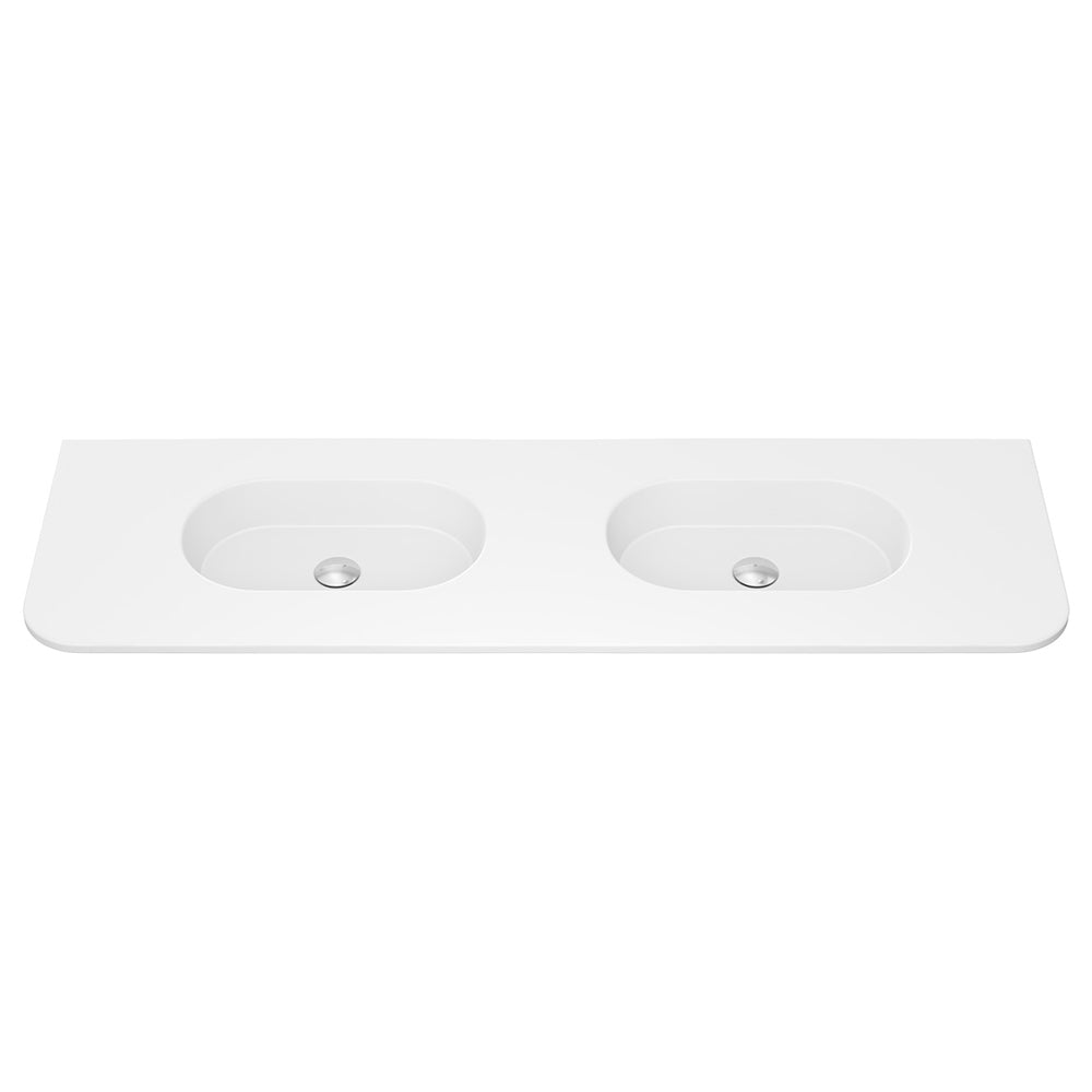 Lola Matte Full Depth Curved Ceramic Basin Top 1500mm NTH