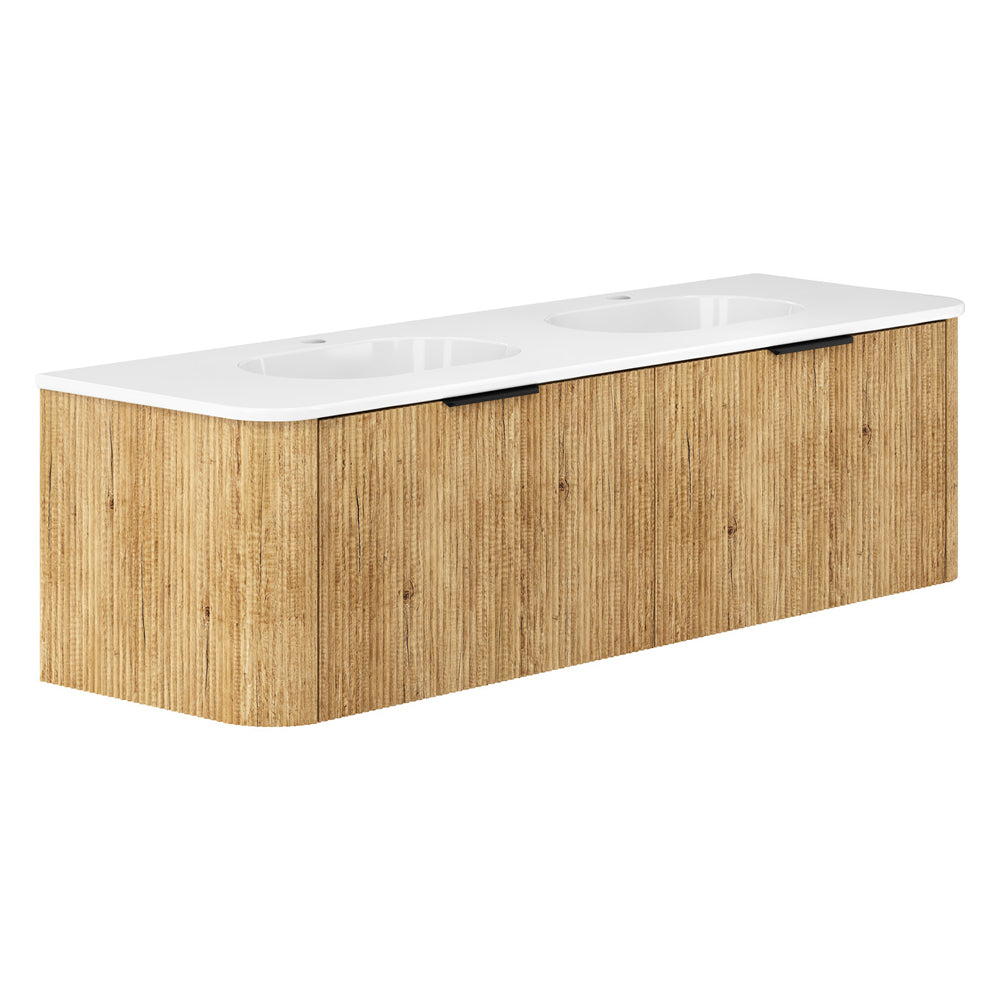 Lola Minka Curved Scandi Oak Wall-Hung Vanity 1TH