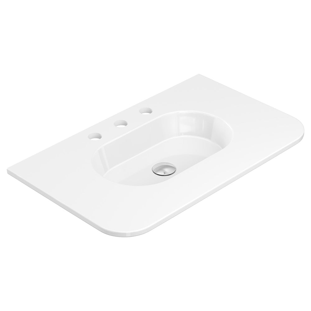 Lola Gloss Full Depth Curved Ceramic Basin Top 750mm 3TH