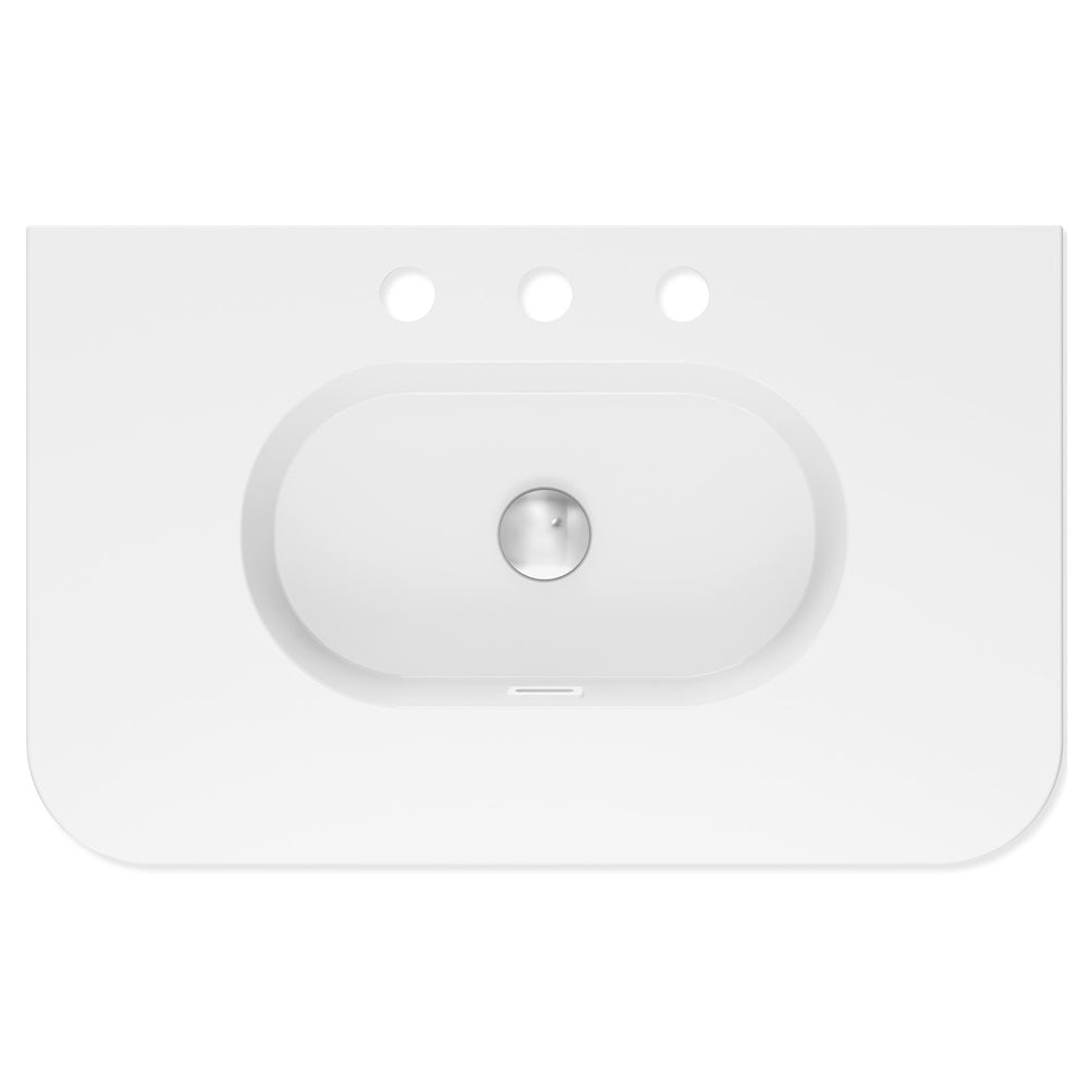 Lola Gloss Full Depth Curved Ceramic Basin Top 750mm 3TH