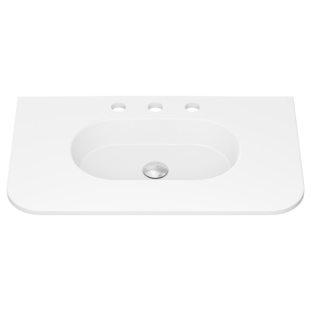 Lola Matte Full Depth Curved Ceramic Basin Top 750mm 3TH