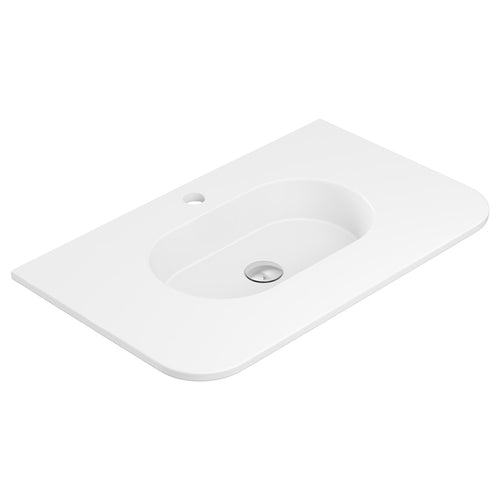 Lola Matte Full Depth Curved Ceramic Basin Top 750mm 1TH