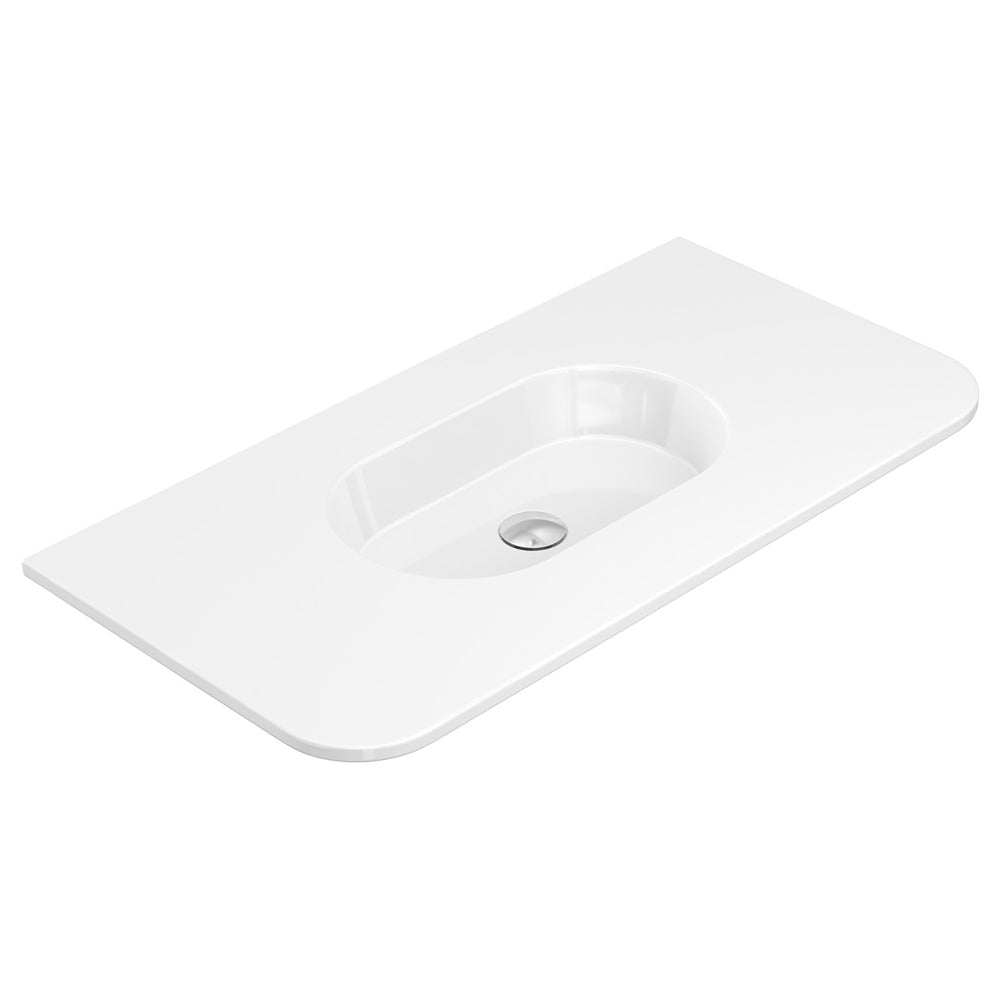 Lola Gloss Full Depth Curved Ceramic Basin Top 900mm NTH