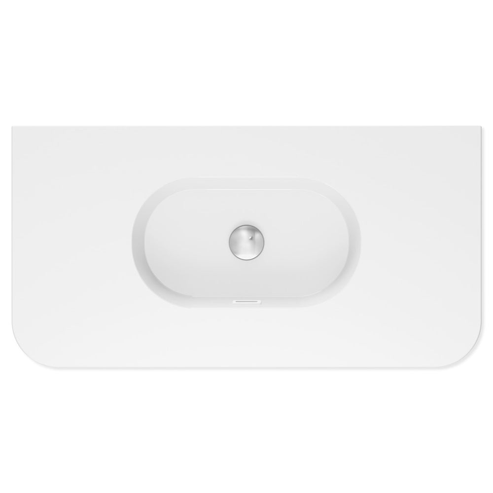 Lola Gloss Full Depth Curved Ceramic Basin Top 900mm NTH