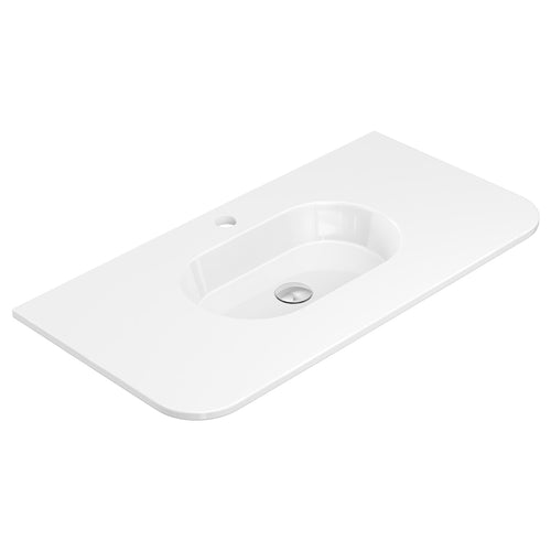 Lola Gloss Full Depth Curved Ceramic Basin Top 900mm 1TH