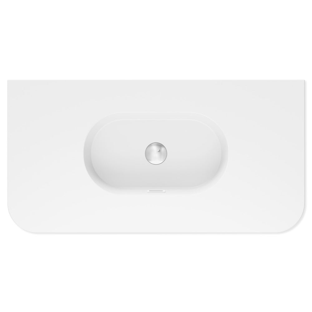 Lola Matte Full Depth Curved Ceramic Basin Top 900mm NTH