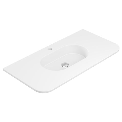Lola Matte Full Depth Curved Ceramic Basin Top 900mm 1TH