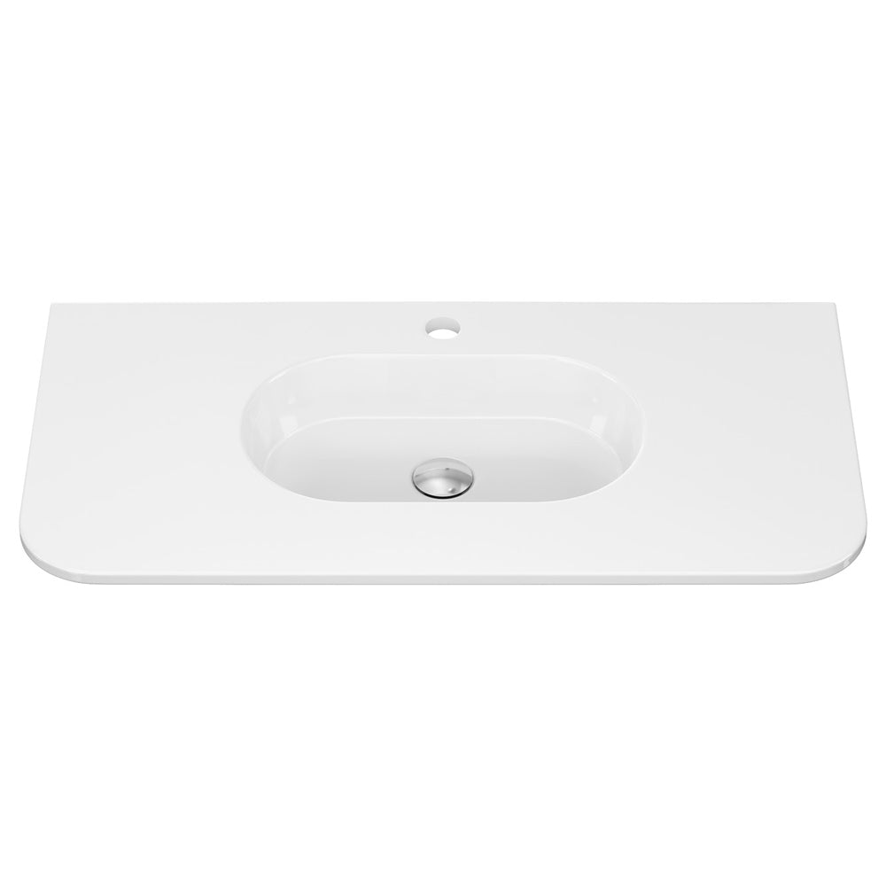 Lola Gloss Full Depth Curved Ceramic Basin Top 900mm 1TH