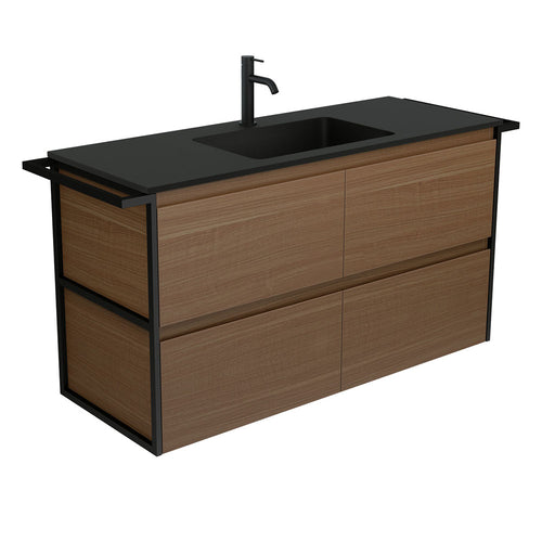Montana Amato 1200 Walnut Vanity, Twin Towel Rails, Wall-Hung