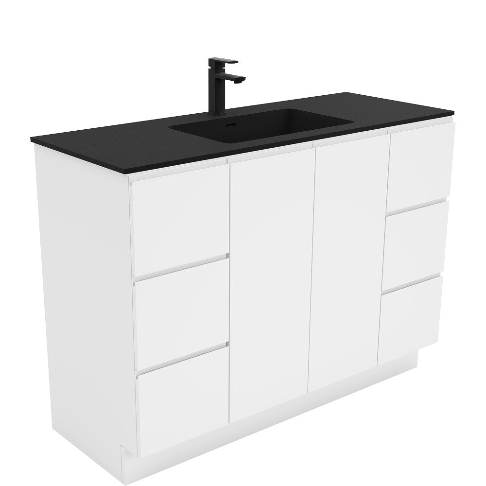 Montana Fingerpull Gloss White Vanity On Kickboard