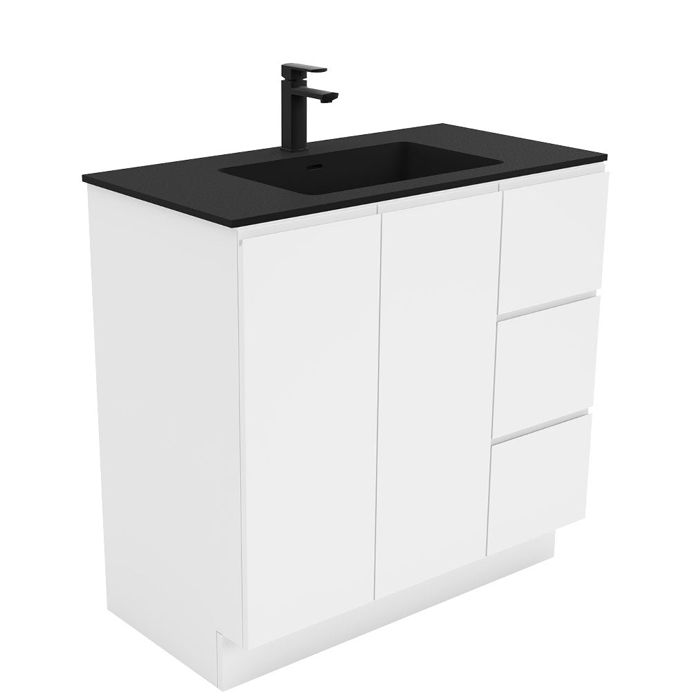 Montana Fingerpull Gloss White Vanity On Kickboard