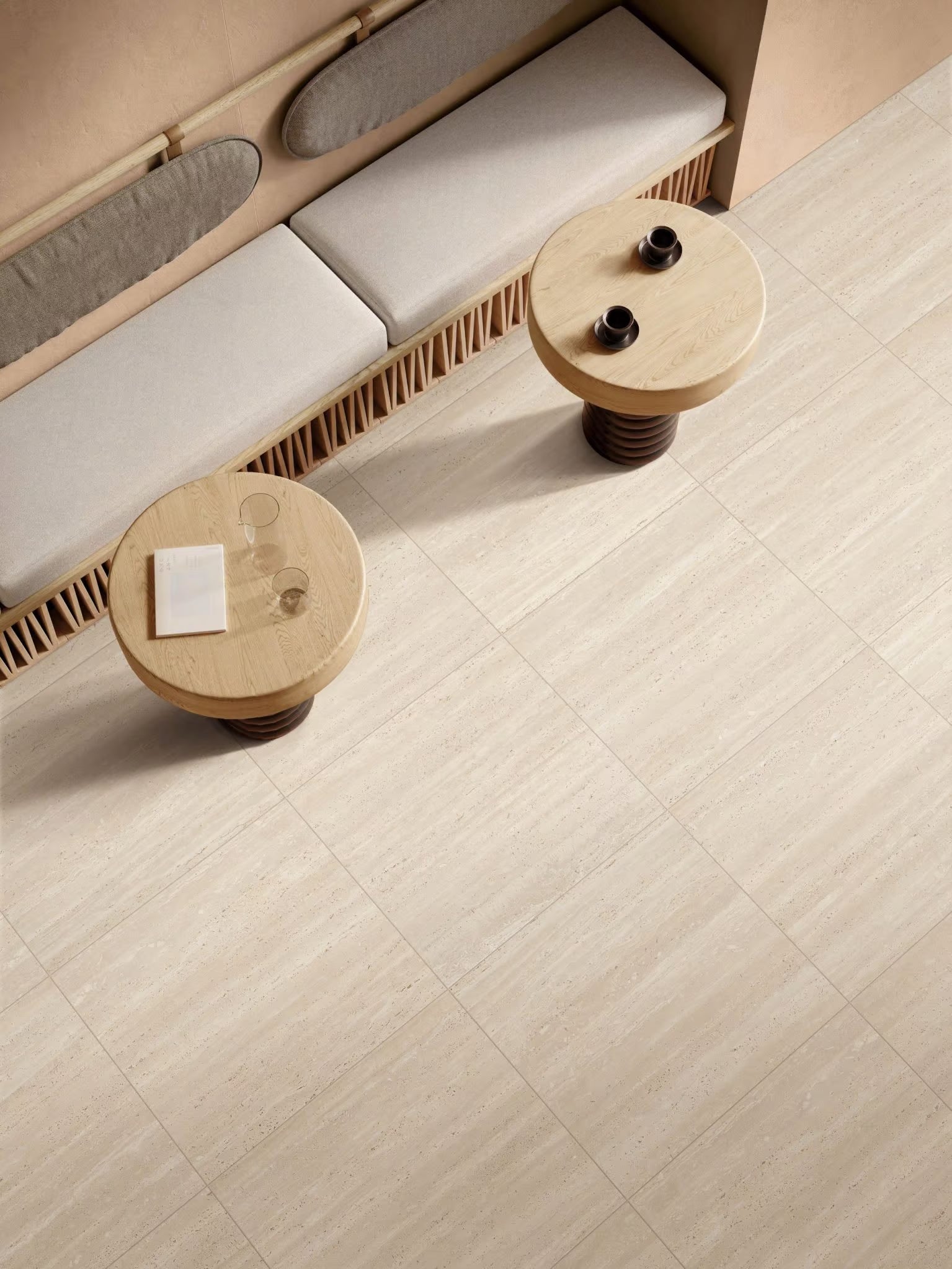 Miura Vein Cut Travertine Porcelain Tile - Niche Interiors
