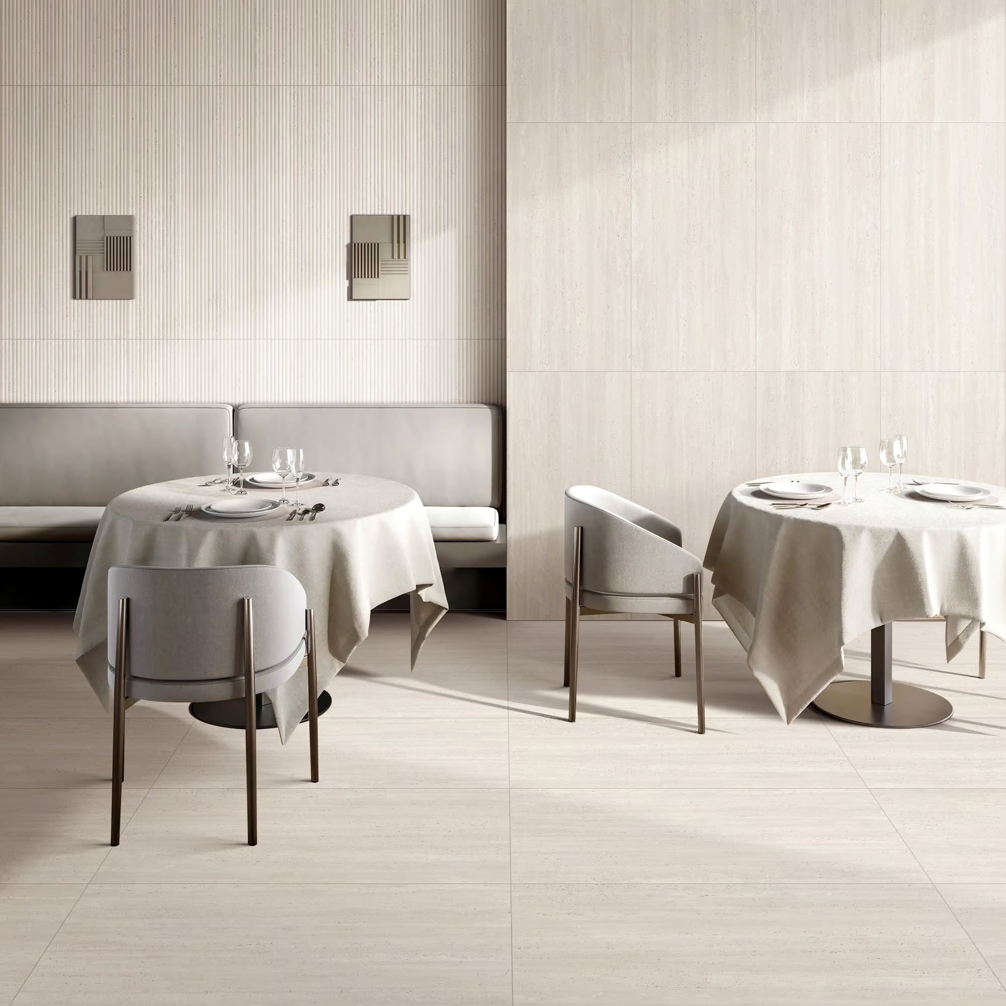 Miura Vein Cut Travertine Porcelain Tile - Niche Interiors