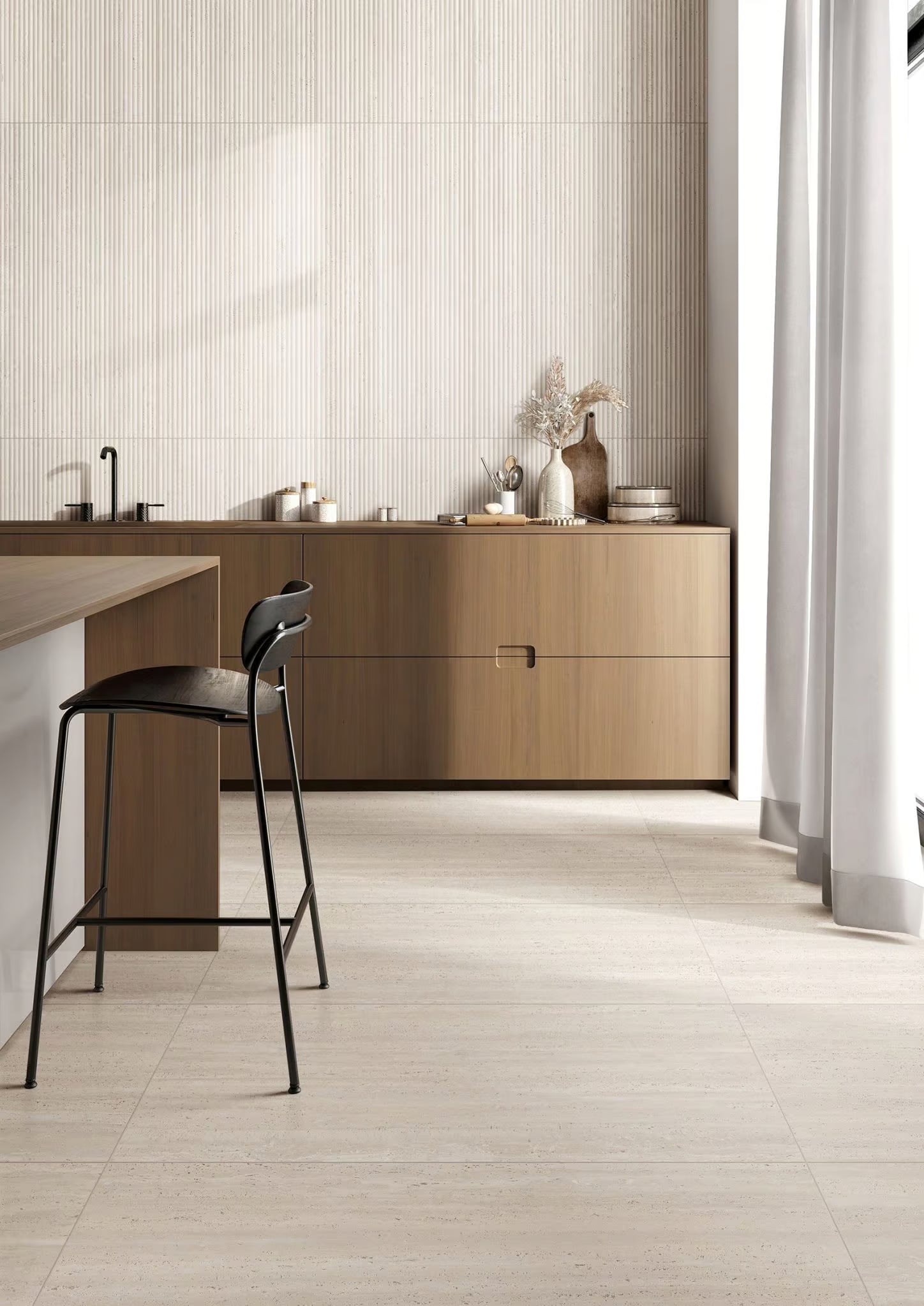 Miura Vein Cut Travertine Porcelain Tile - Niche Interiors