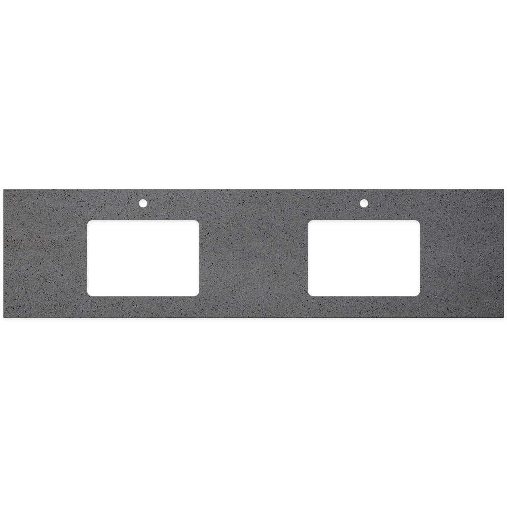 Moonscape Solid Surface Top Rectangular Full Depth with Double Undermount Basin Hole & Tap Holes - Neche Interiors