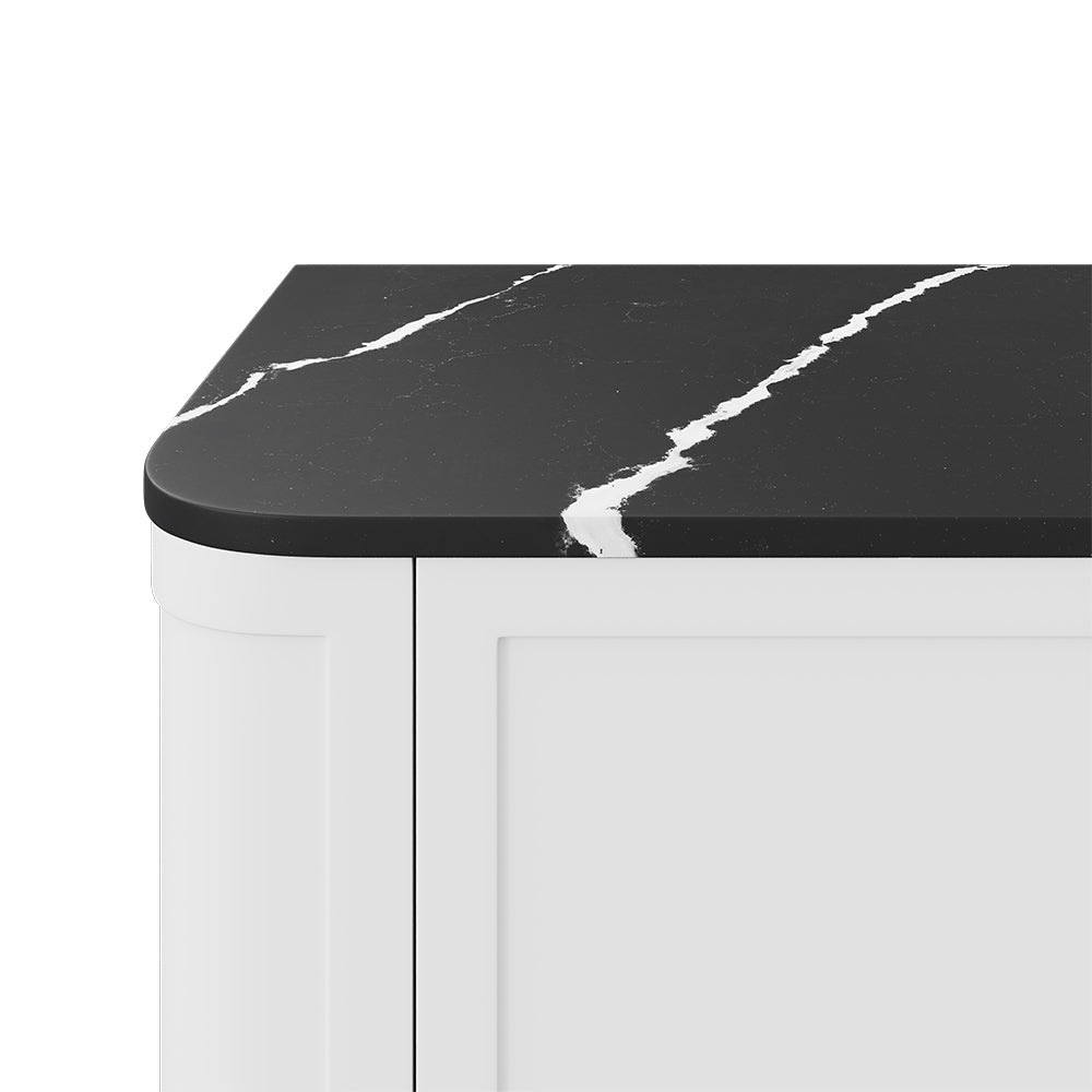 Nero Vena Silica Free Stone Top Curved Full Depth