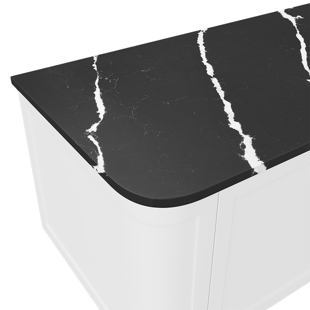 Nero Vena Silica Free Stone Top Curved Full Depth