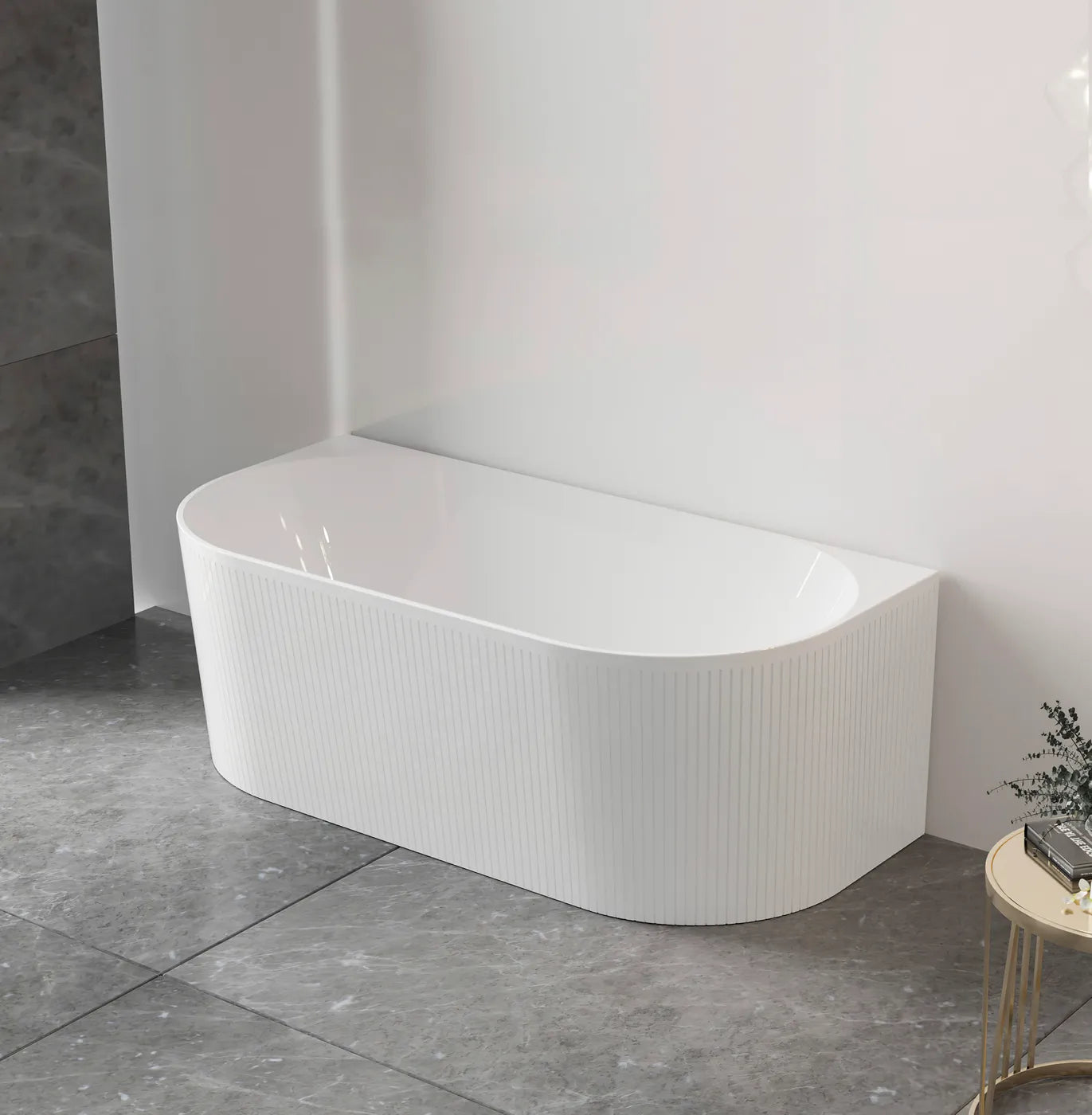 Noosa Back To Wall Freestanding Bath