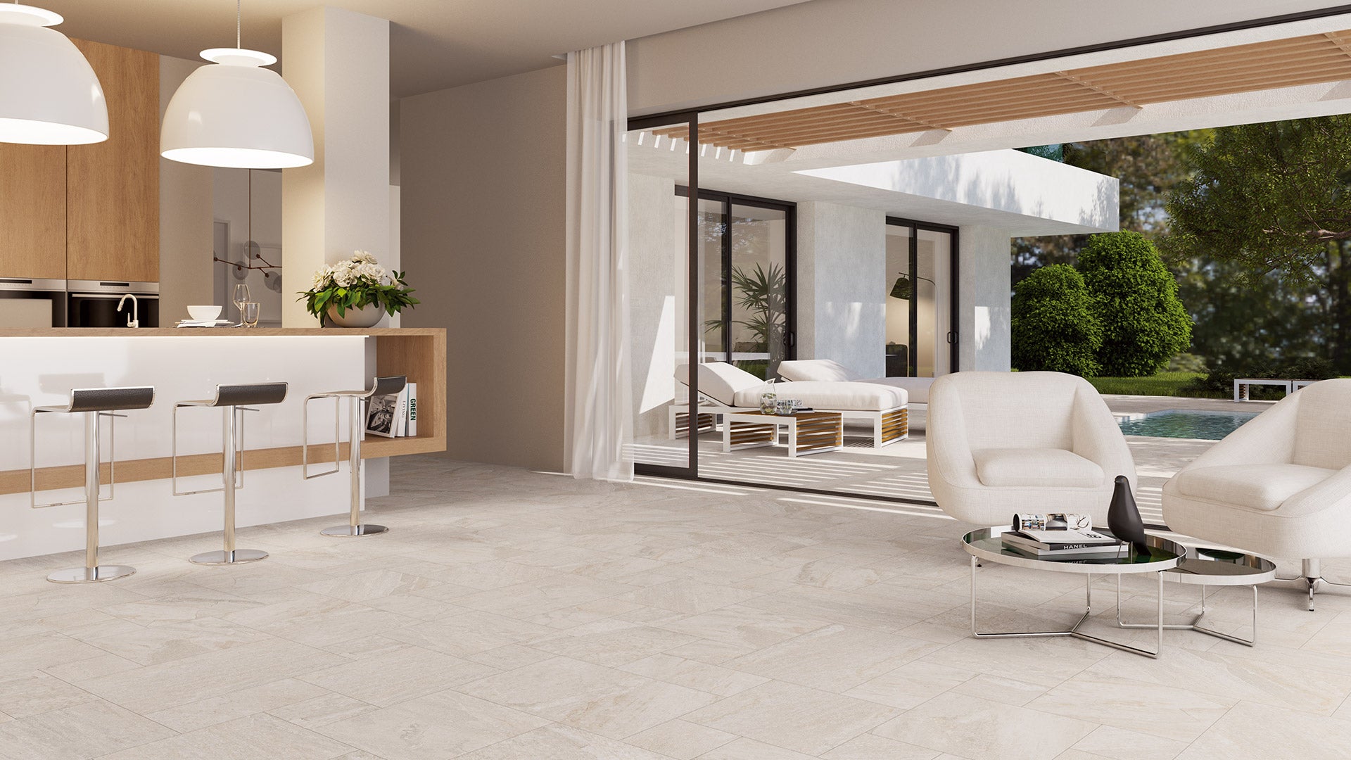 Oberon White French Pattern - Neche Interiors